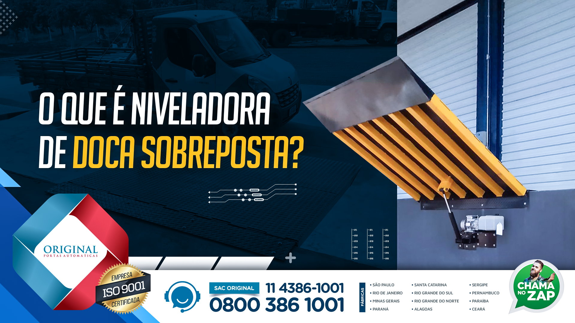 niveladora de doca sobreposta