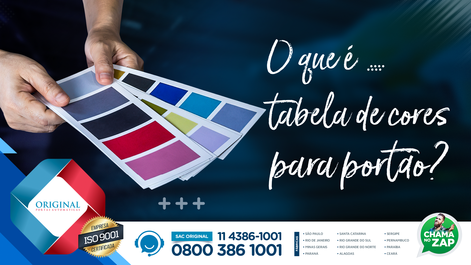 Tabela de cores para porta automática