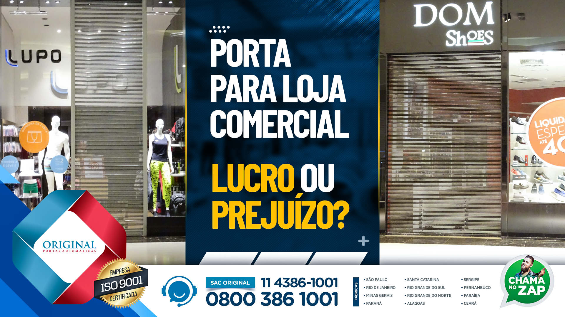 Porta para loja comercial