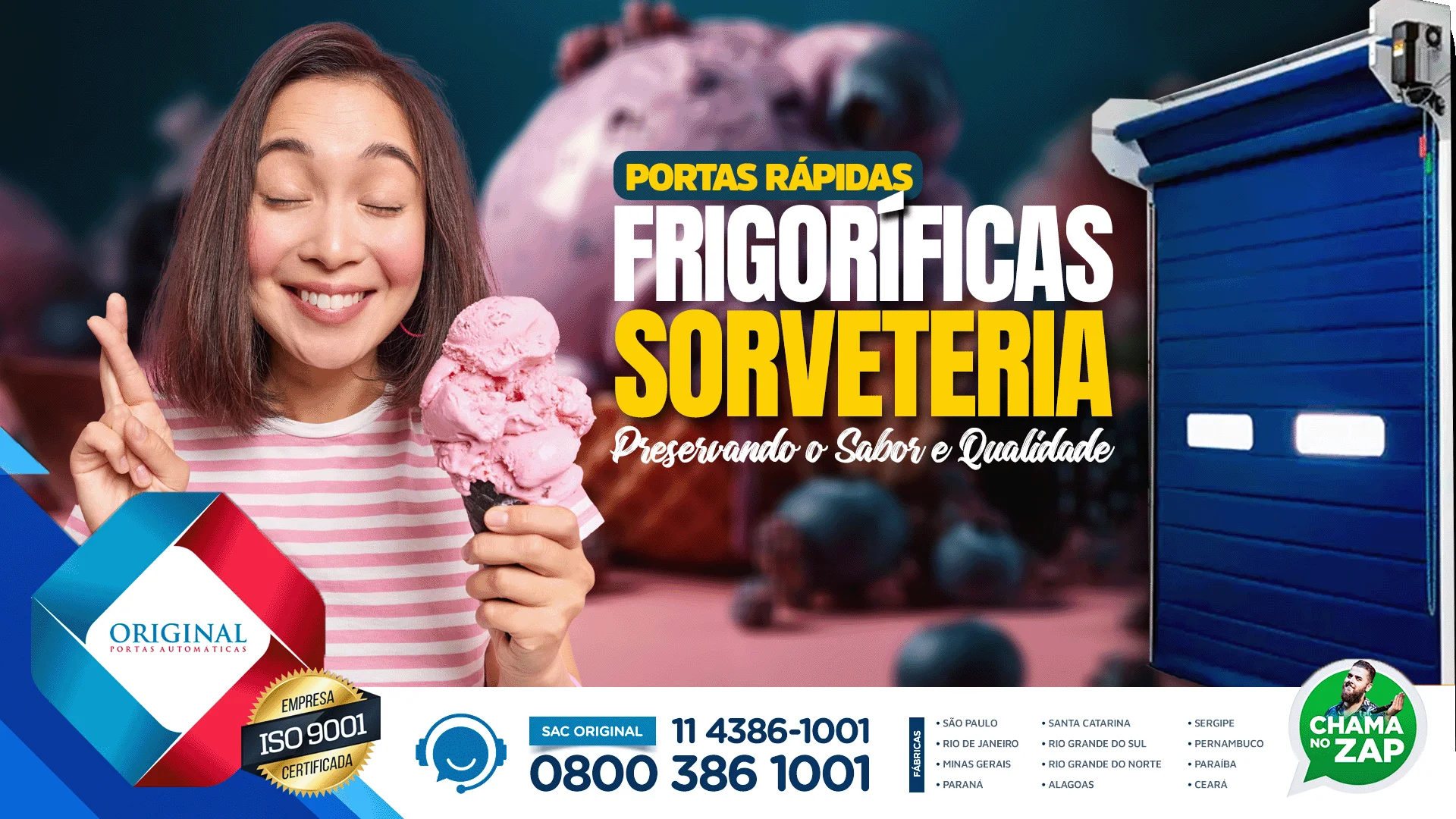 Portas Rápidas Frigoríficas em Sorveterias