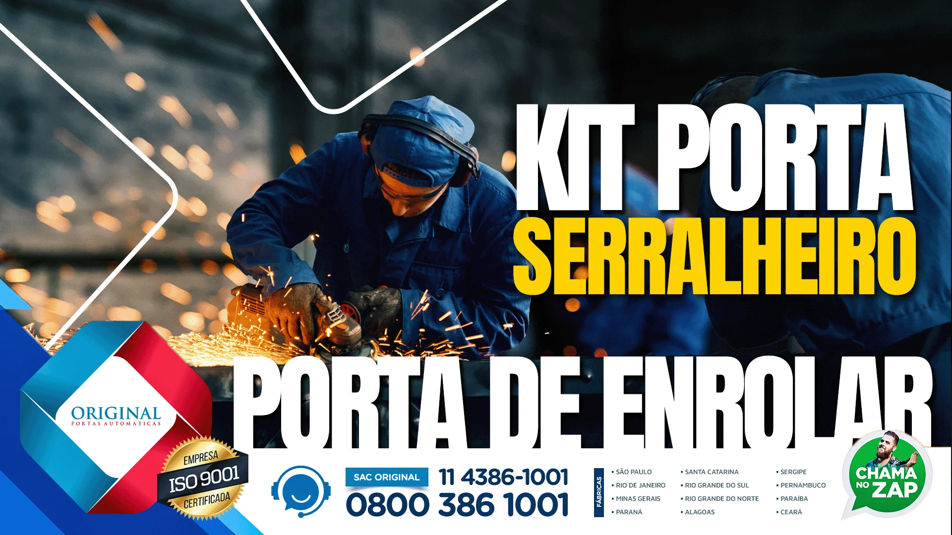 kit serralheiro para porta de enrolar