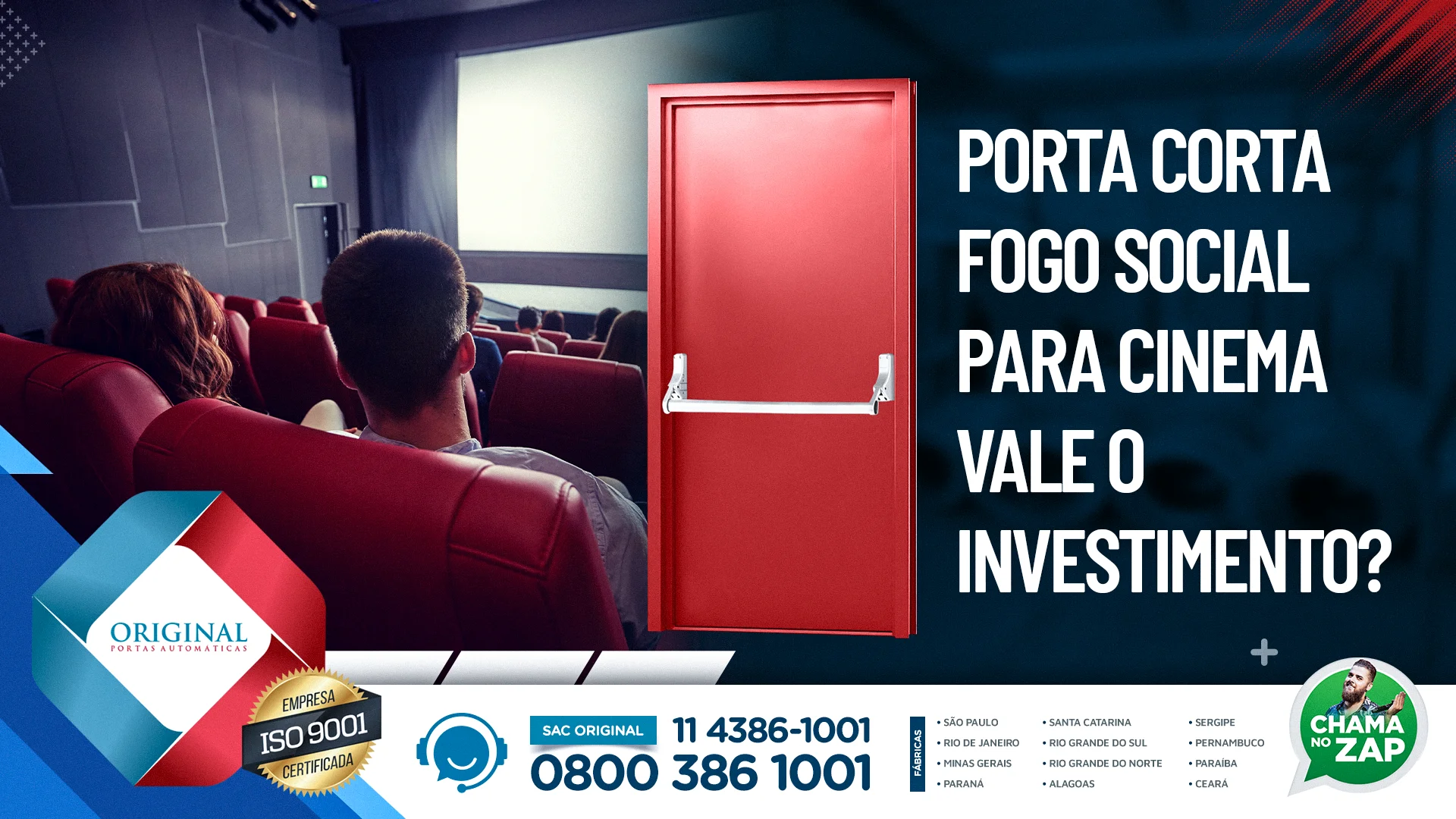 porta corta fogo social para cinema