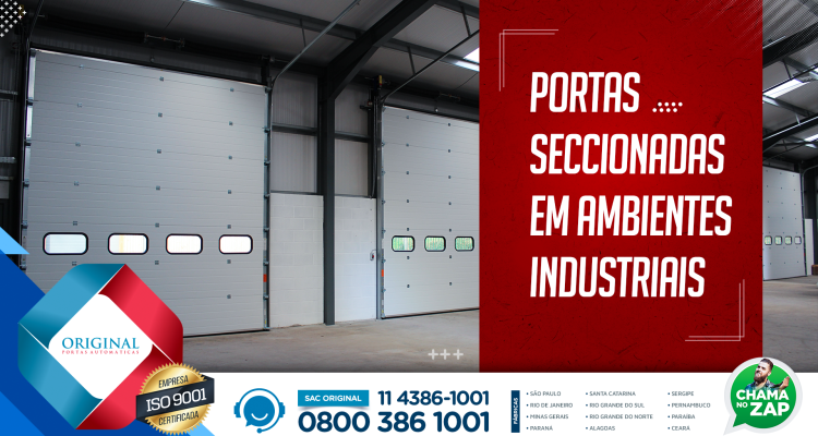 portas seccionadas em ambientes industriais