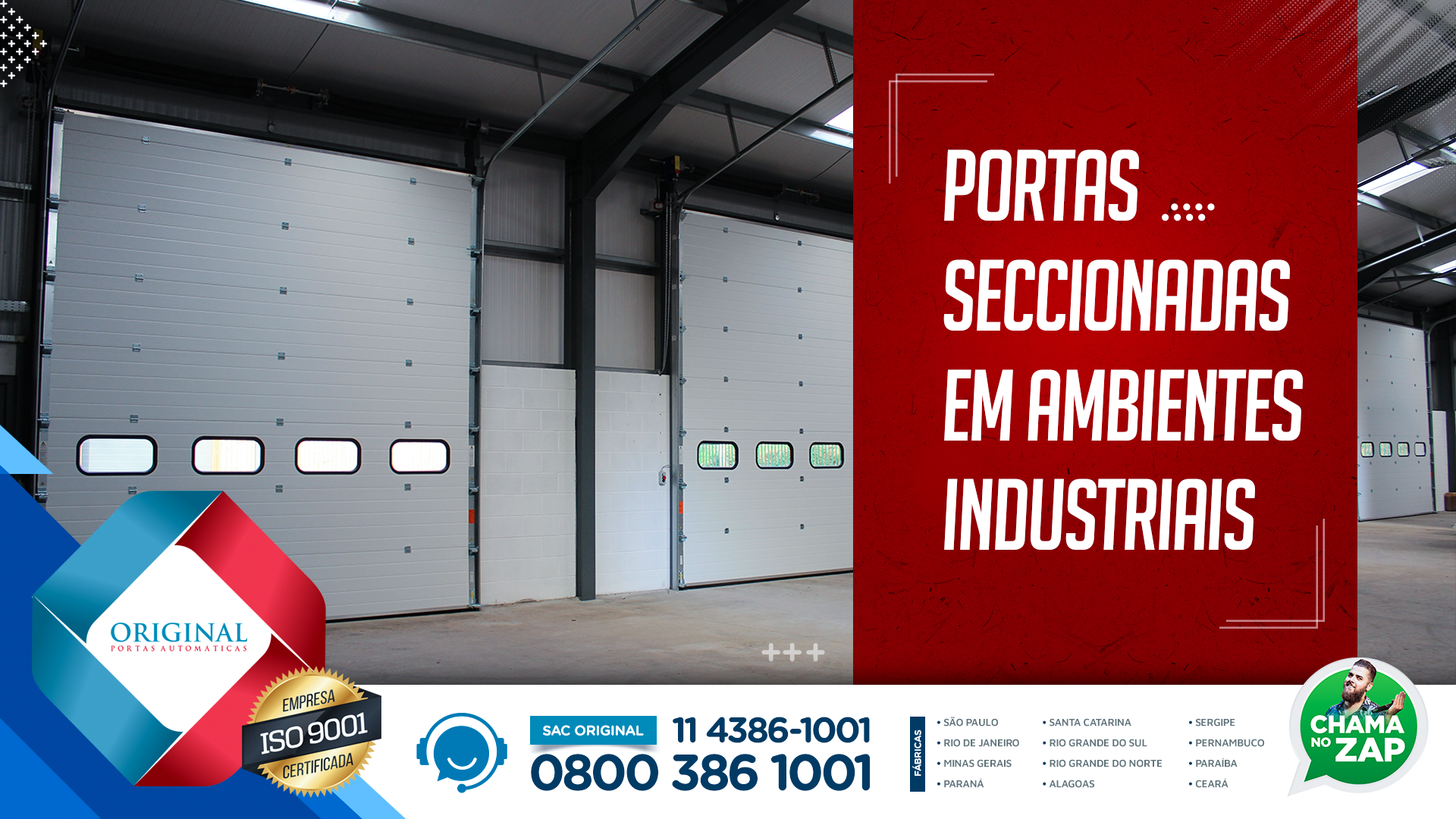 portas seccionadas em ambientes industriais