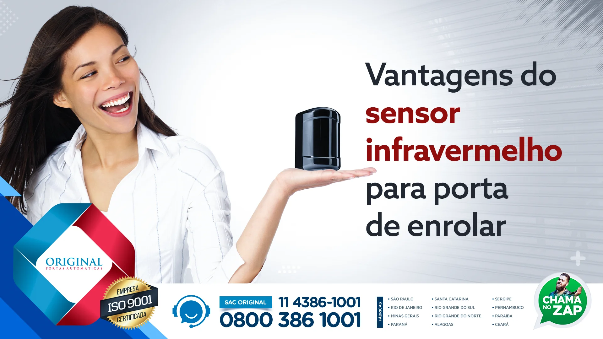 sensor infravermelho para porta de enrolar