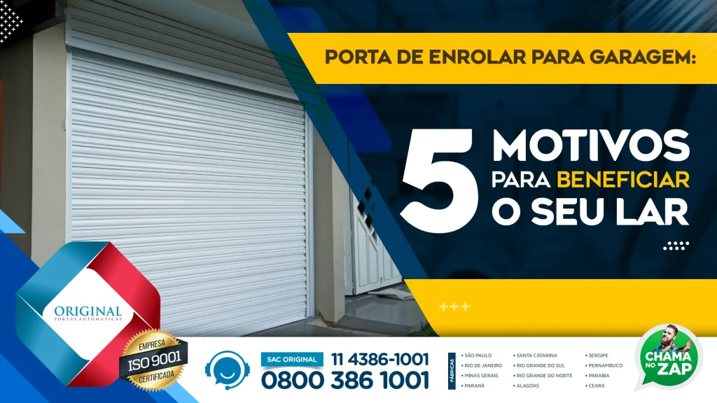 Porta de enrolar para garagem