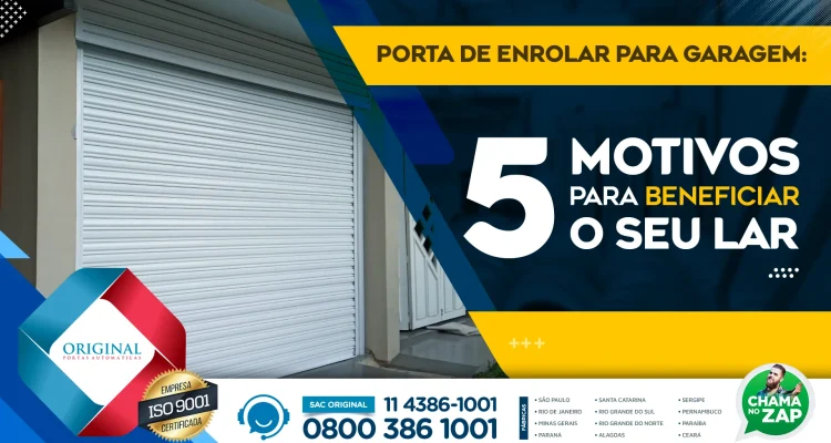 Porta de enrolar para garagem