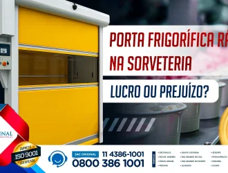 Porta frigorífica rápida na sorveteria