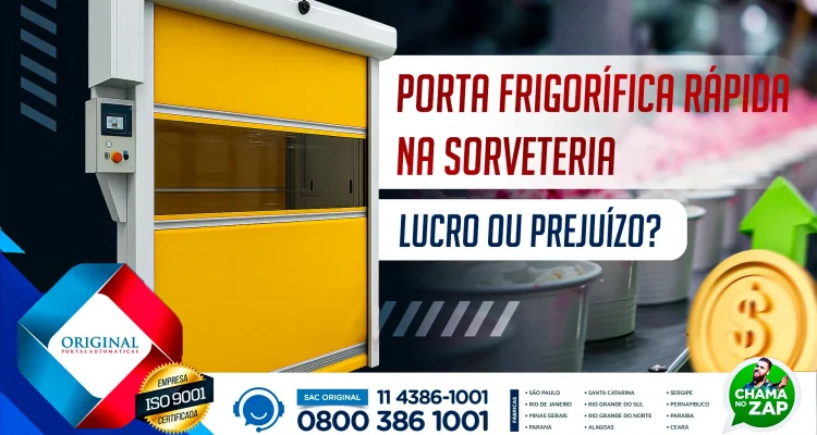 Porta frigorífica rápida na sorveteria
