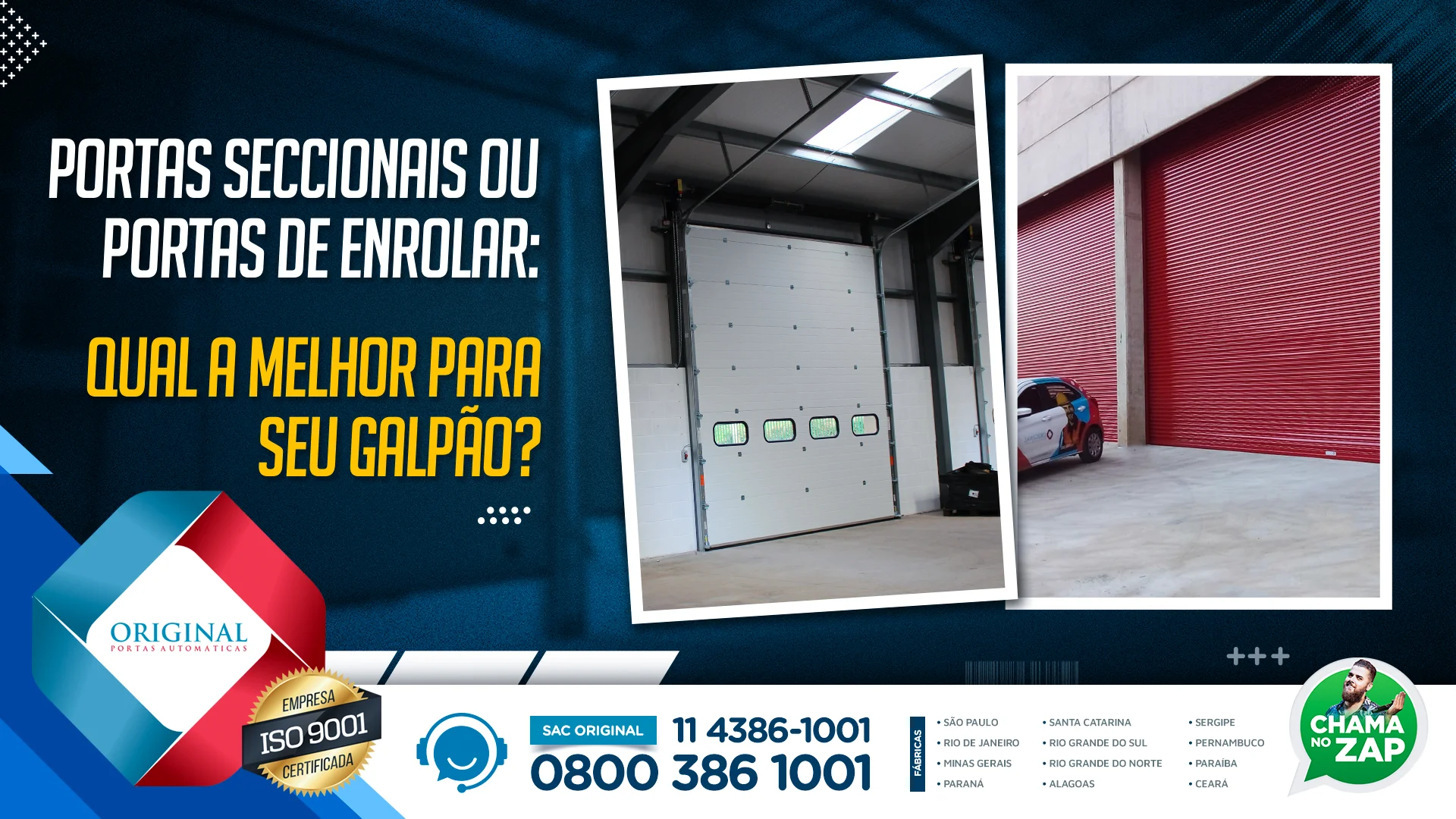 Portas seccionais ou de enrolar