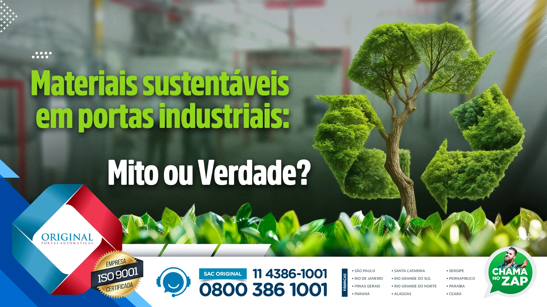 Materiais sustentáveis em portas industriais