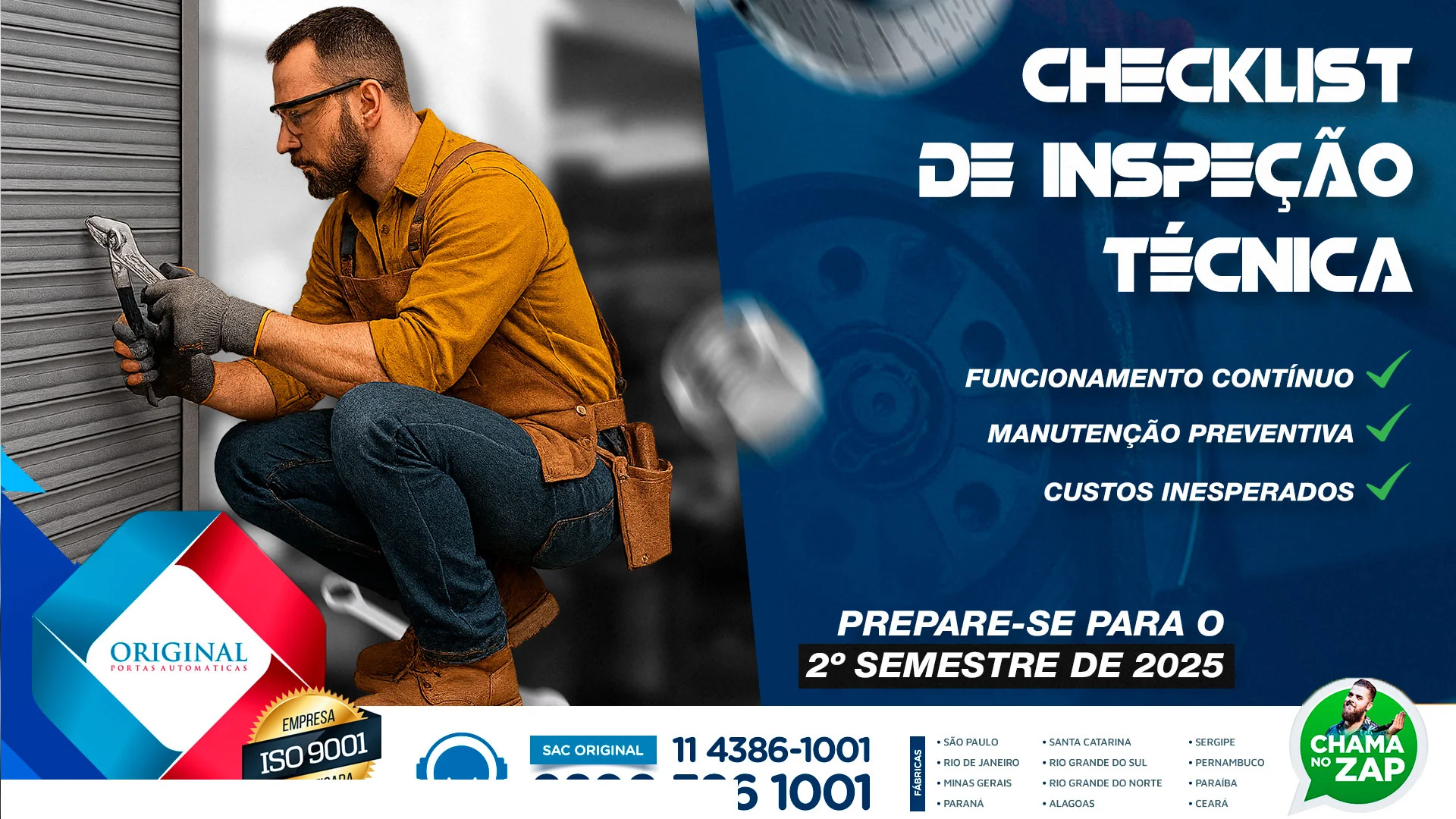 Inspeção técnica para portas industriais