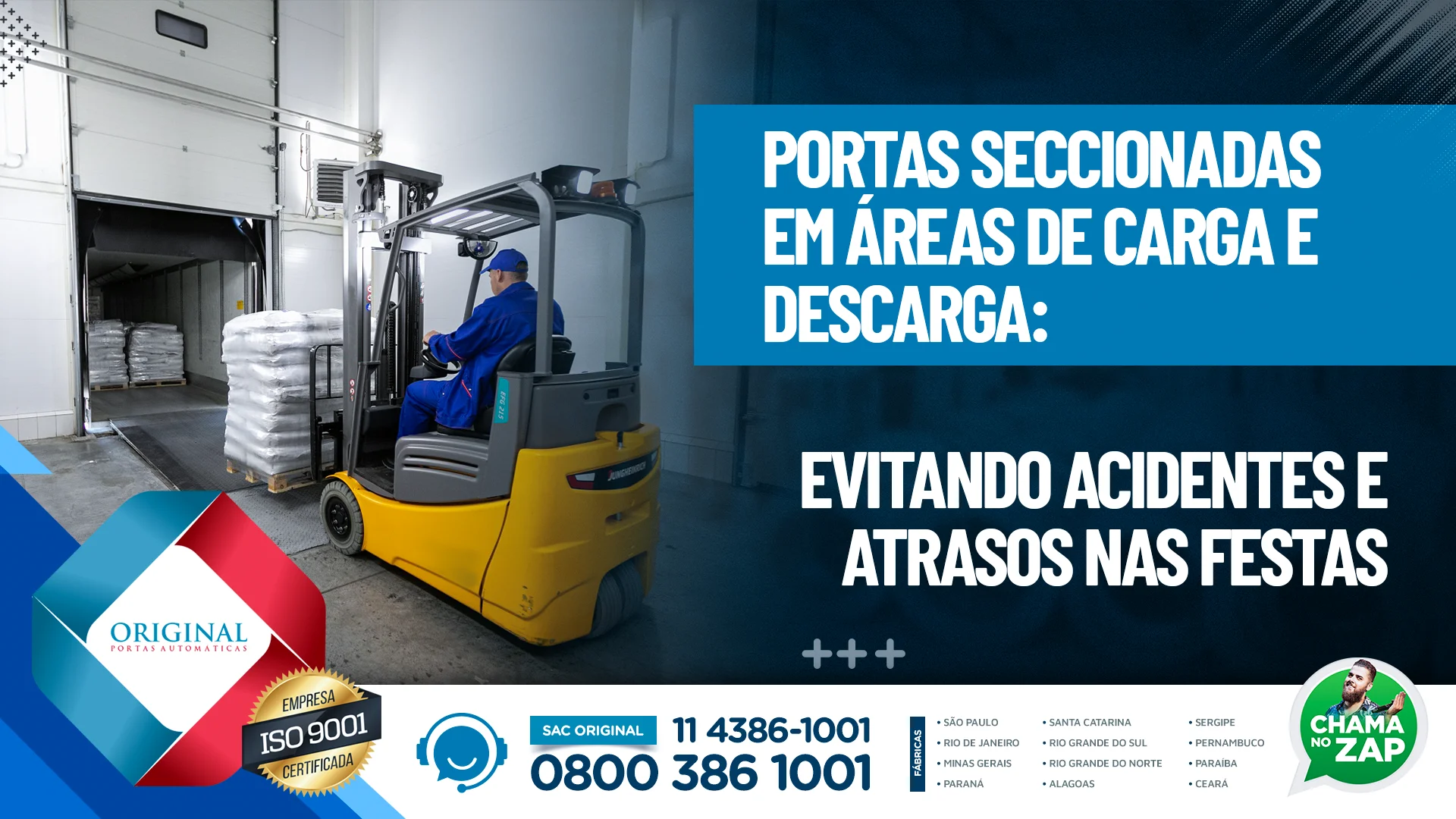 Portas seccionadas em áreas de carga