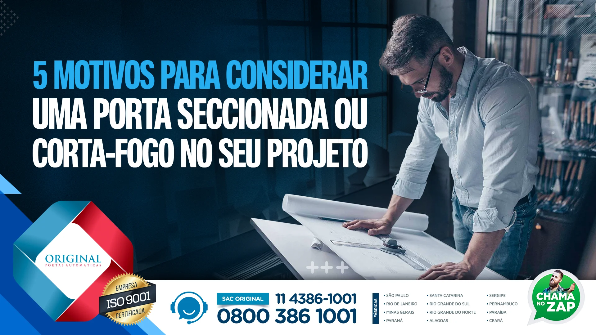 porta seccionada ou corta-fogo