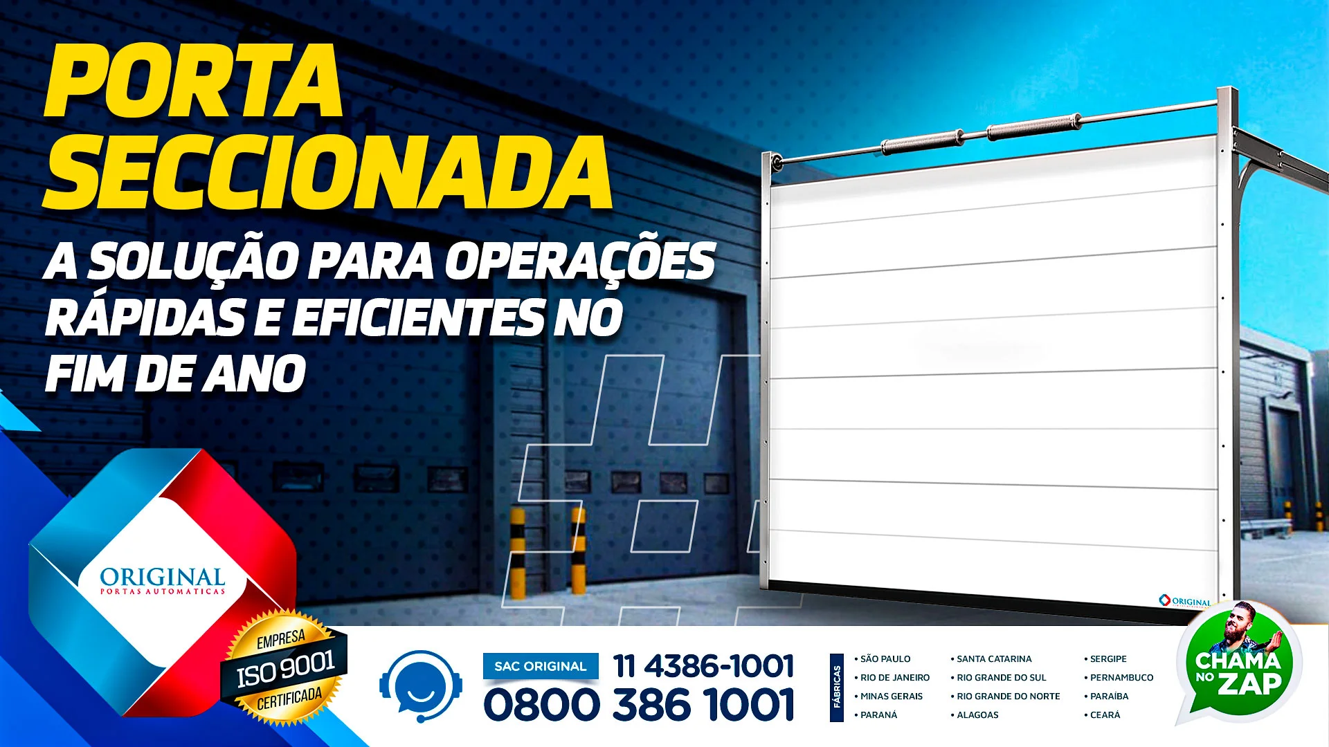 portas seccionadas para operações rápidas