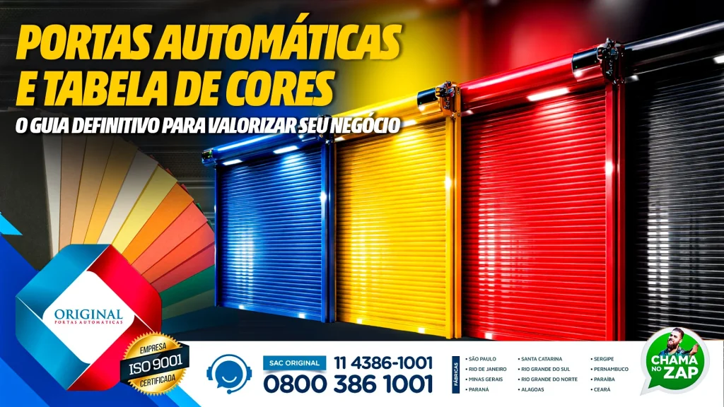 portas automáticas e tabela de cores