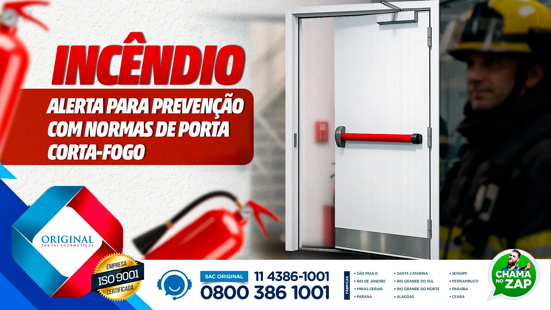 prevenção com normas de porta corta-fogo