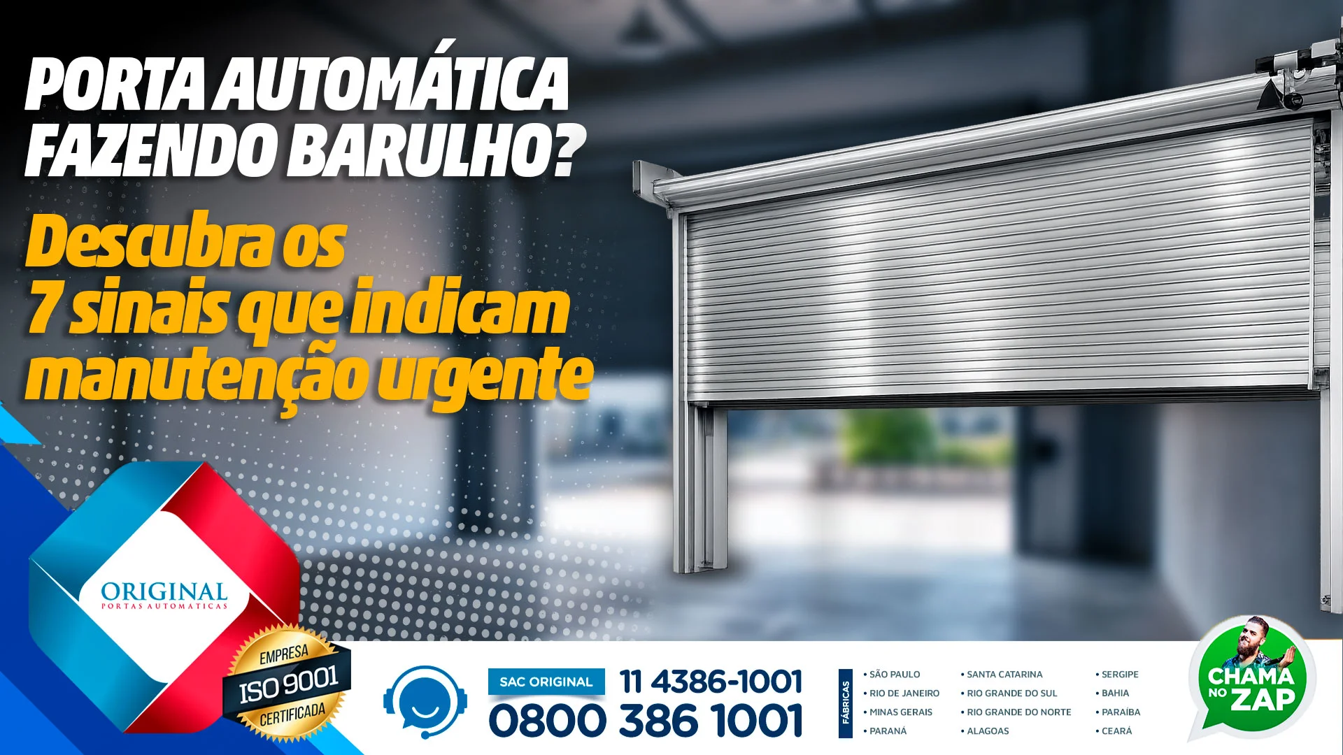 Porta automática fazendo barulho
