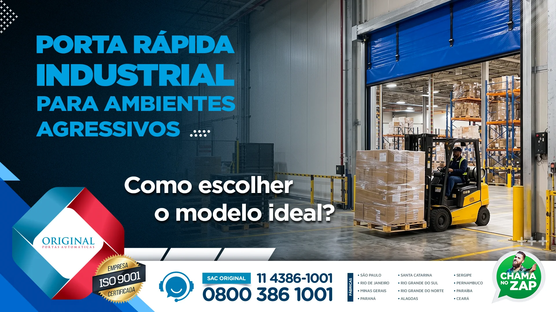 Porta rápida industrial para ambientes agressivos