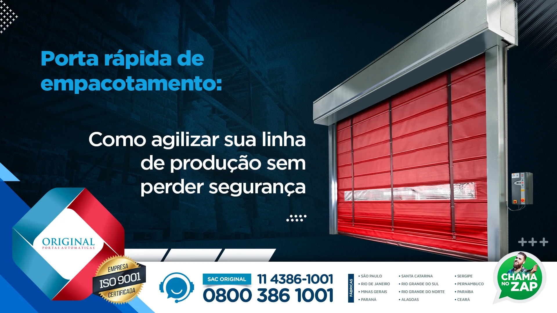 porta rápida para linha de produção
